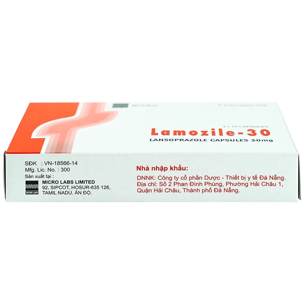 Hình ảnh Viên nang cứng Lamozile 30 Micro điều trị loét tá tràng, loét dạ dày, viêm thực quản (3 vỉ x 10 viên) 