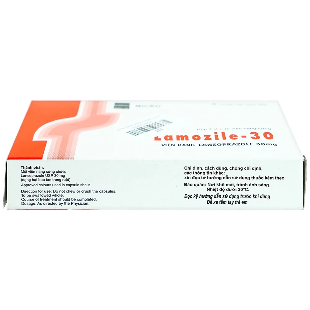Hình ảnh Viên nang cứng Lamozile 30 Micro điều trị loét tá tràng, loét dạ dày, viêm thực quản (3 vỉ x 10 viên) 