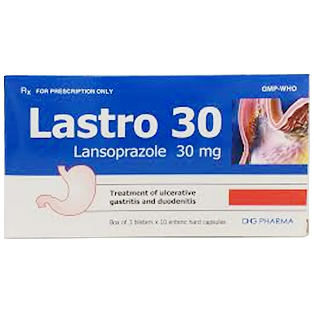 Hình ảnh Viên nang cứng Lastro 30mg DHG Pharma điều trị viêm thực quản (3 vỉ x 10 viên)