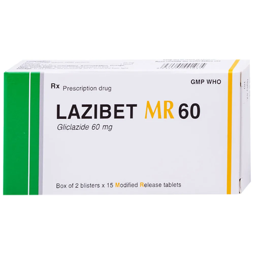 Hình ảnh Thuốc Lazibet MR 60 Bidiphar điều trị đái tháo đường (2 vỉ x 15 viên)