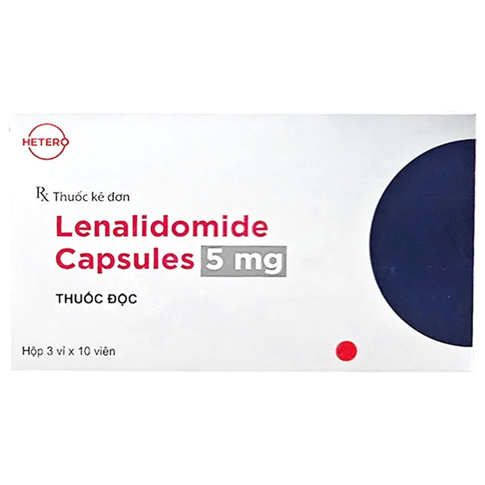 Hình ảnh Thuốc Lenalidomide Capsules 5mg Hetero điều trị ung thư  (3 vỉ x 10 viên)