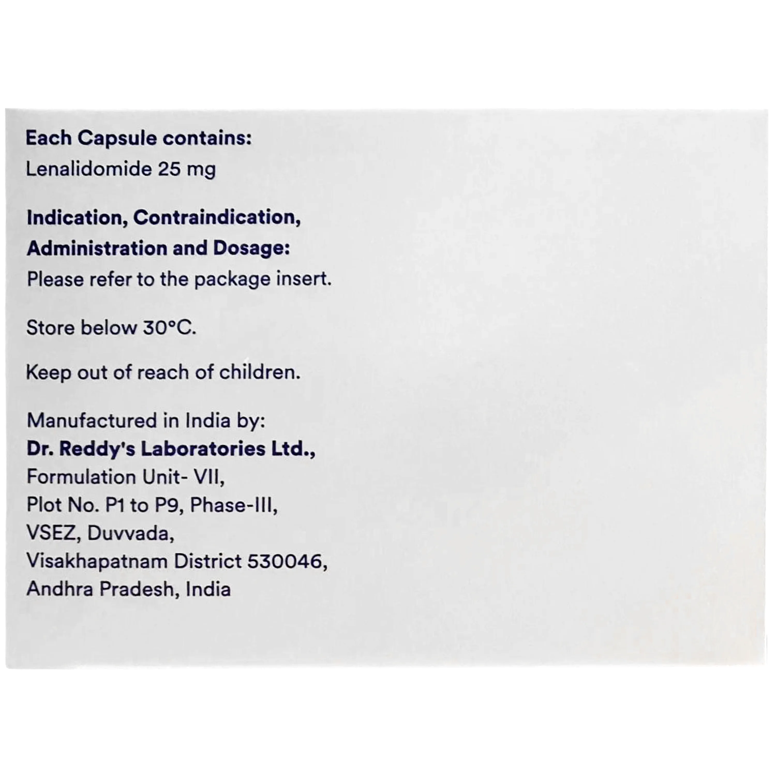 Hình ảnh Thuốc Lenangio 25mg Dr.reddy's điều hòa miễn dịch, kháng sinh mạch, chống ung thư qua nhiều cơ chế (4 vỉ x 7 viên)
