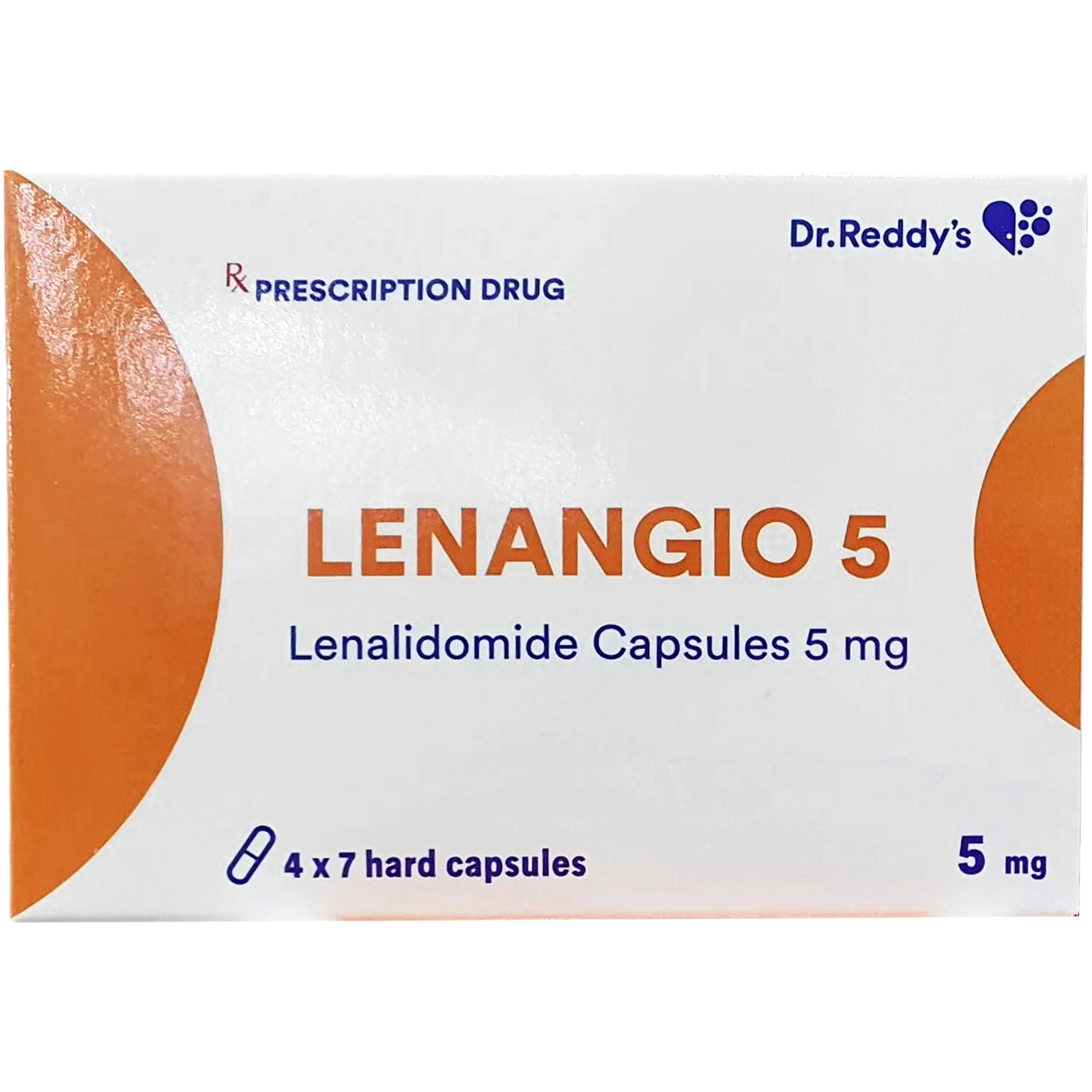 Hình ảnh Thuốc Lenangio 5mg Dr.reddy's điều hòa miễn dịch, kháng sinh mạch, chống ung thư qua nhiều cơ chế (4 vỉ x 7 viên)