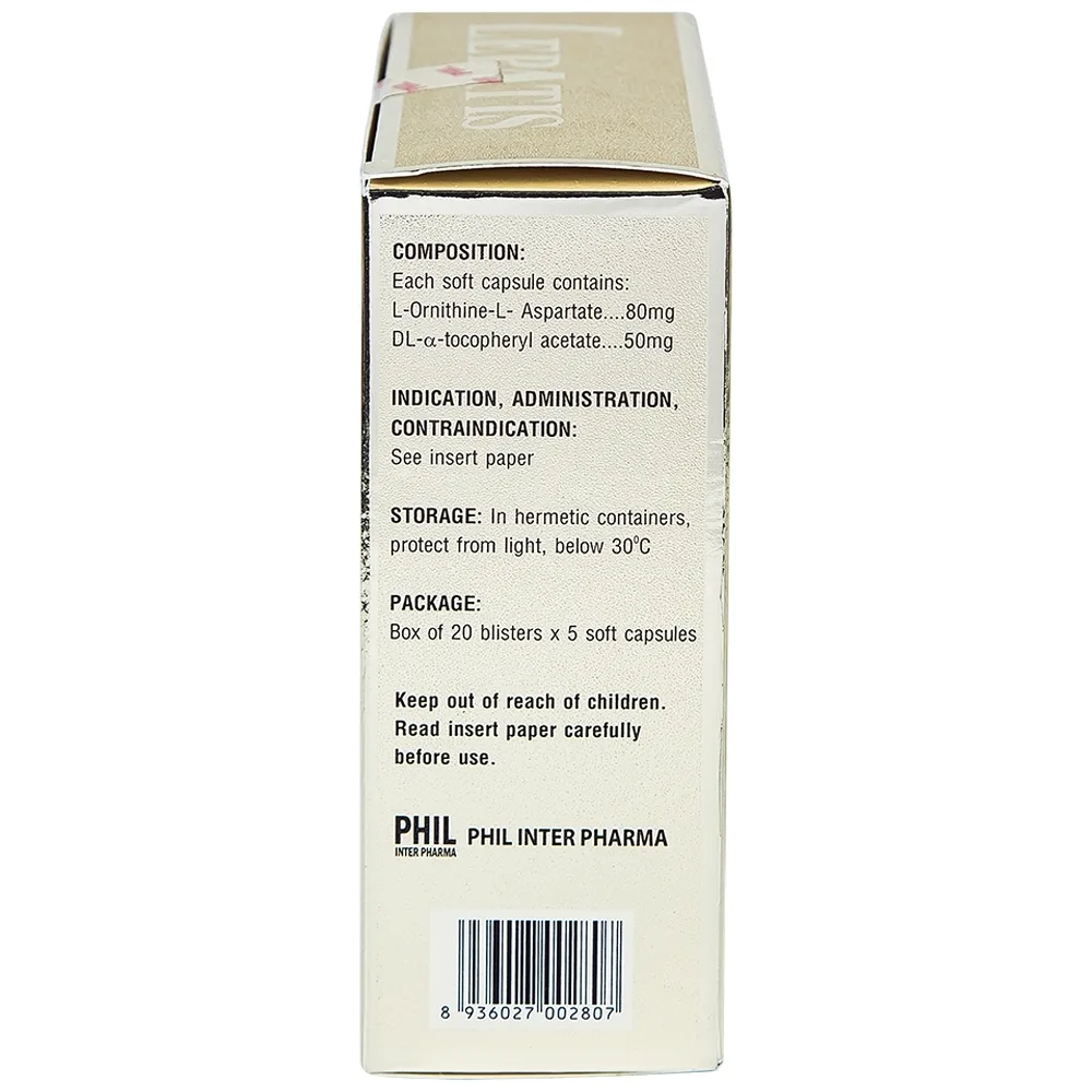 Hình ảnh Viên nang mềm Lepatis Phil Inter hỗ trợ điều trị rối loạn chức năng gan (20 vỉ x 5 viên)