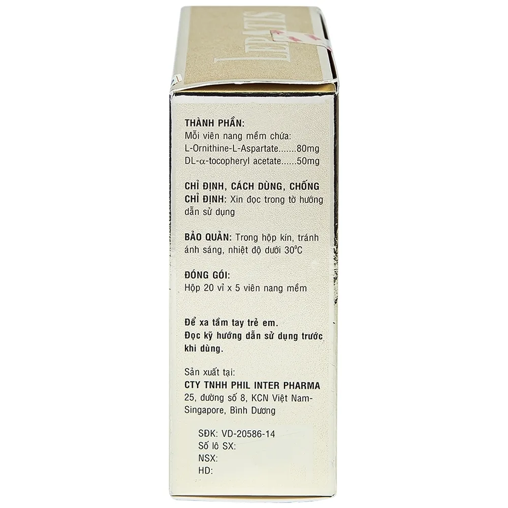 Hình ảnh Viên nang mềm Lepatis Phil Inter hỗ trợ điều trị rối loạn chức năng gan (20 vỉ x 5 viên)
