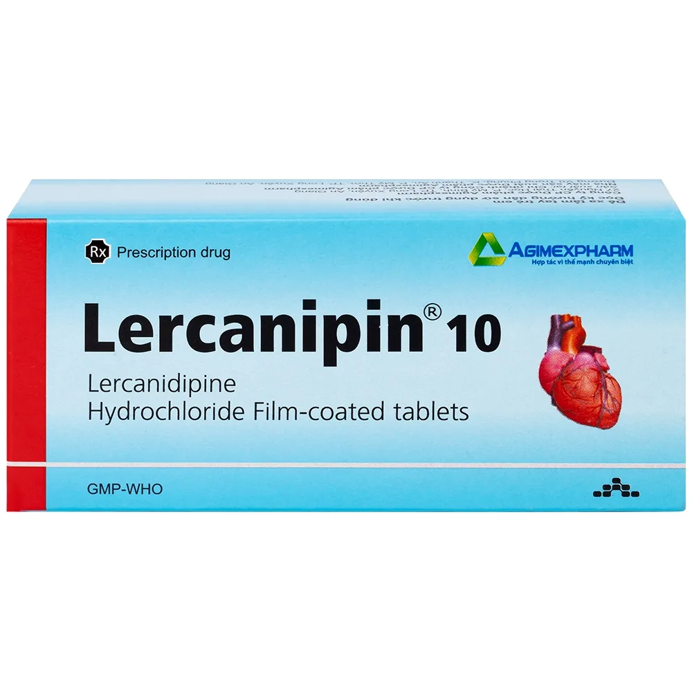 Hình ảnh Thuốc Lercanipin 10 Agimexpharm điều trị tăng huyết áp (3 vỉ x 10 viên)