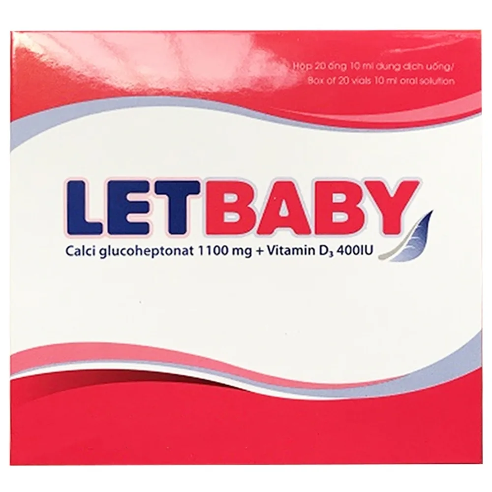 Hình ảnh Dung dịch Letbaby Hà Tây cung cấp canxi, vitamin D3, phòng ngừa còi xương, loãng xương (20 ống x 10ml)
