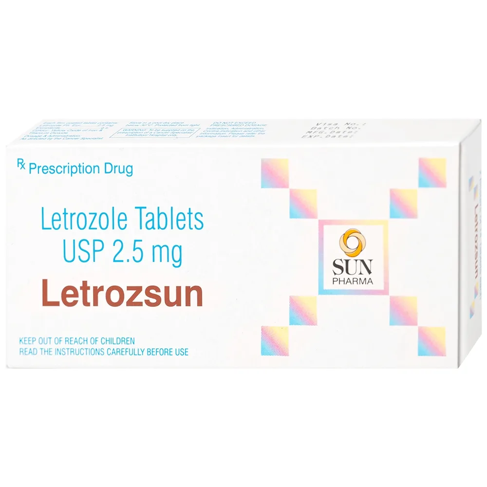 Hình ảnh Thuốc Letrozsun 2.5mg Sun Pharma hỗ trợ điều trị ung thư vú (2 vỉ x 14 viên)