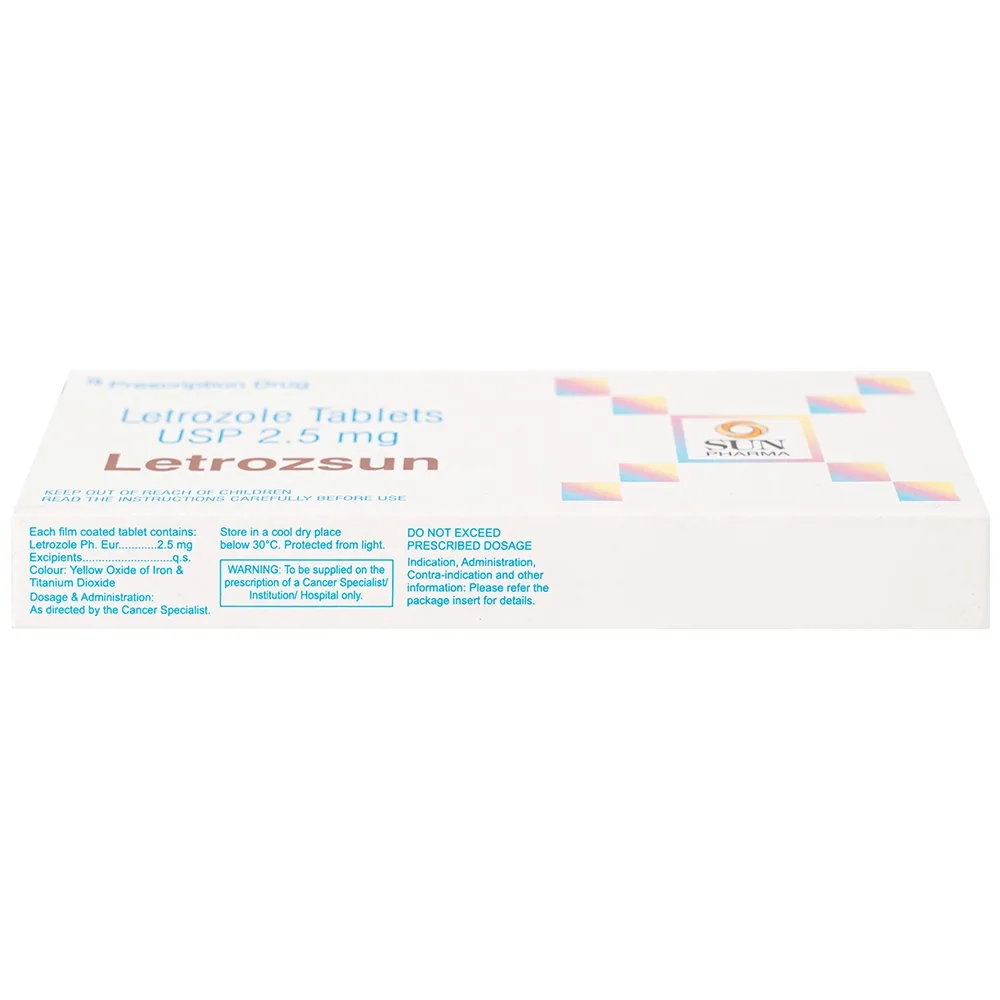 Hình ảnh Thuốc Letrozsun 2.5mg Sun Pharma hỗ trợ điều trị ung thư vú (2 vỉ x 14 viên)