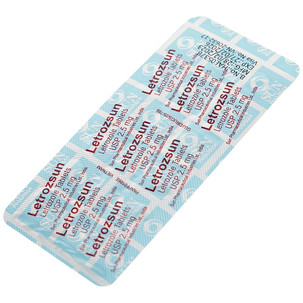 Hình ảnh Thuốc Letrozsun 2.5mg Sun Pharma hỗ trợ điều trị ung thư vú (2 vỉ x 14 viên)