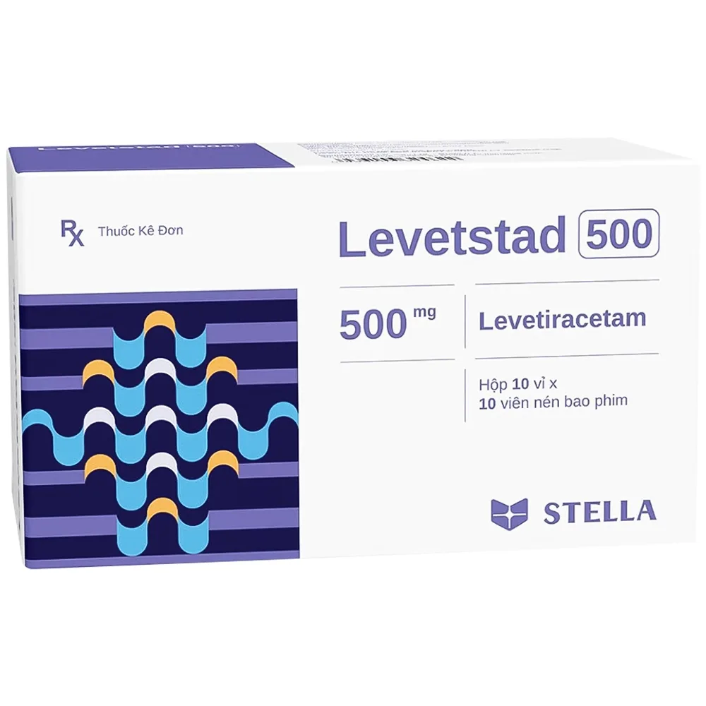 Hình ảnh Thuốc Levetstad 500 Stella ngăn ngừa cơn động kinh (10 vỉ x 10 viên)