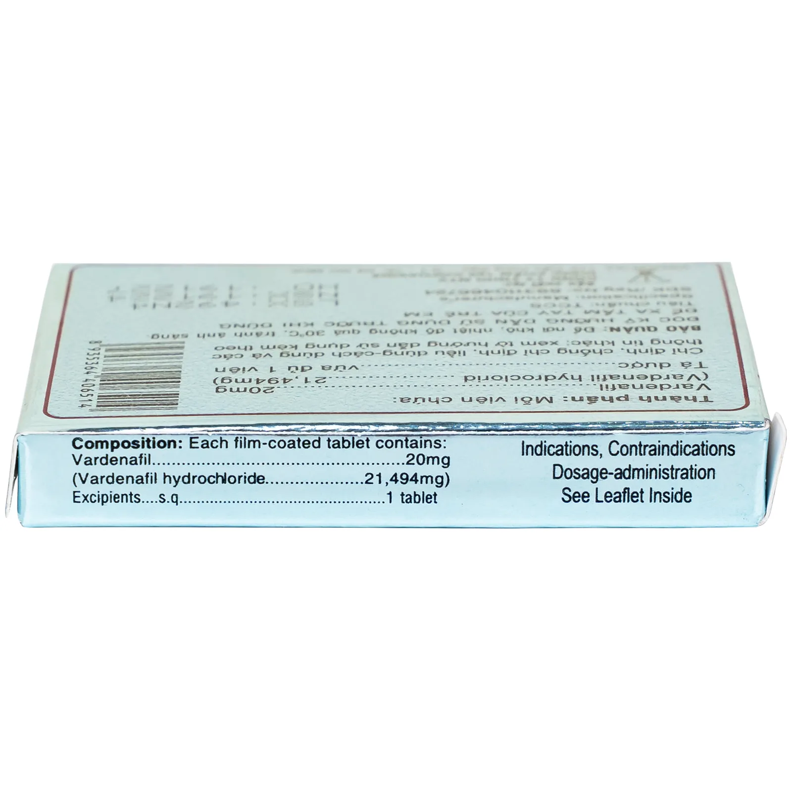 Hình ảnh Thuốc Levina 20mg Cophavina điều trị rối loạn chức năng cương dương (1 vỉ x 4 viên)
