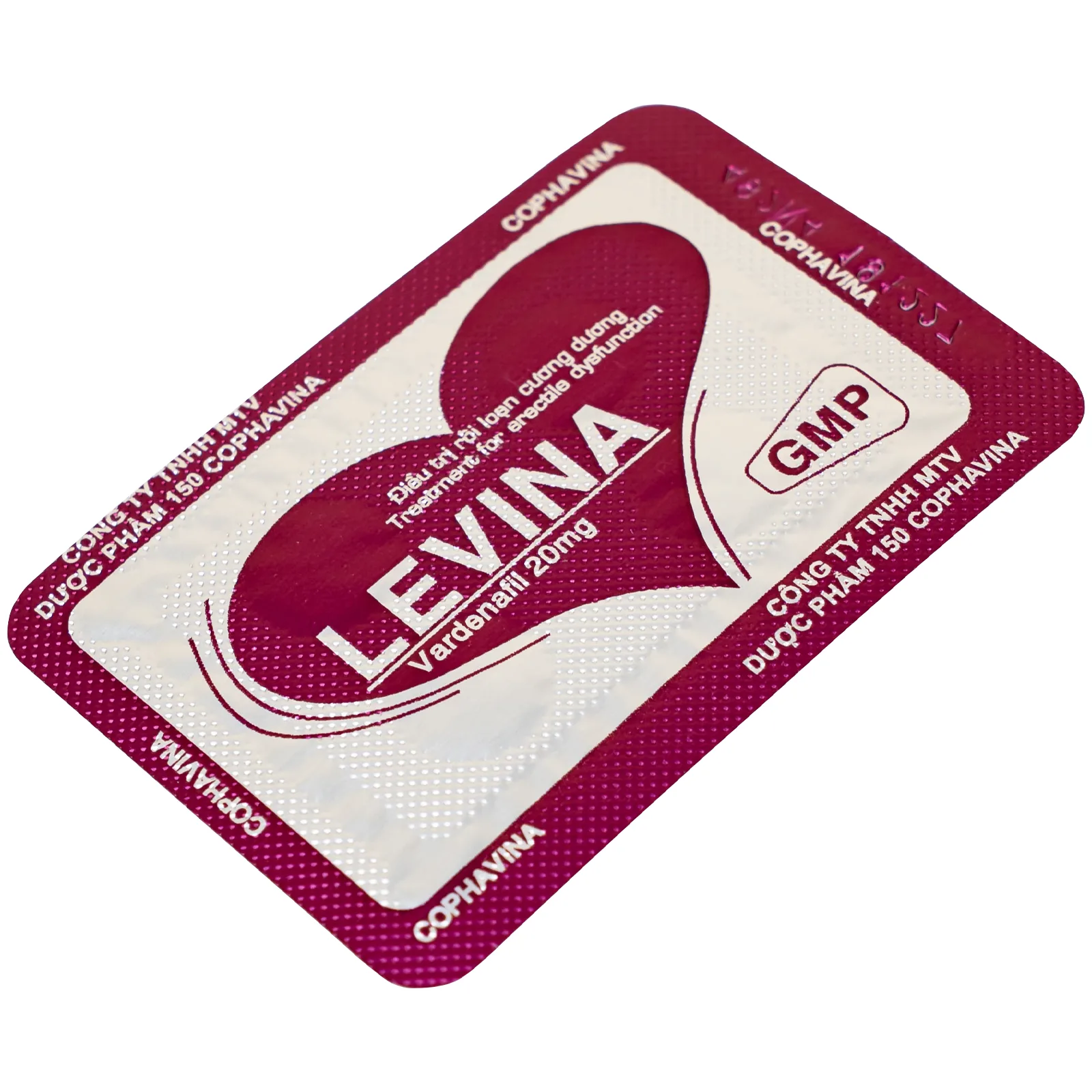 Hình ảnh Thuốc Levina 20mg Cophavina điều trị rối loạn chức năng cương dương (1 vỉ x 4 viên)