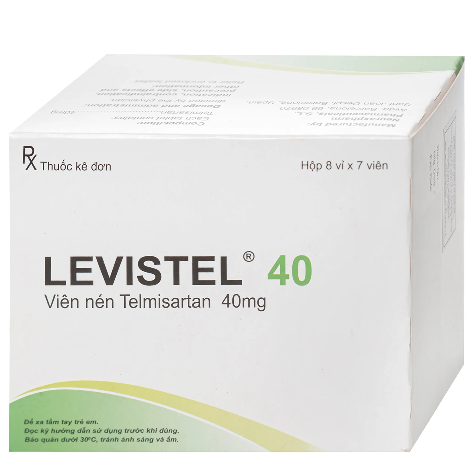 Hình ảnh Thuốc Levistel 40mg Neuraxpharm Điều trị tăng huyết áp vô căn (8 vỉ x 7 viên)