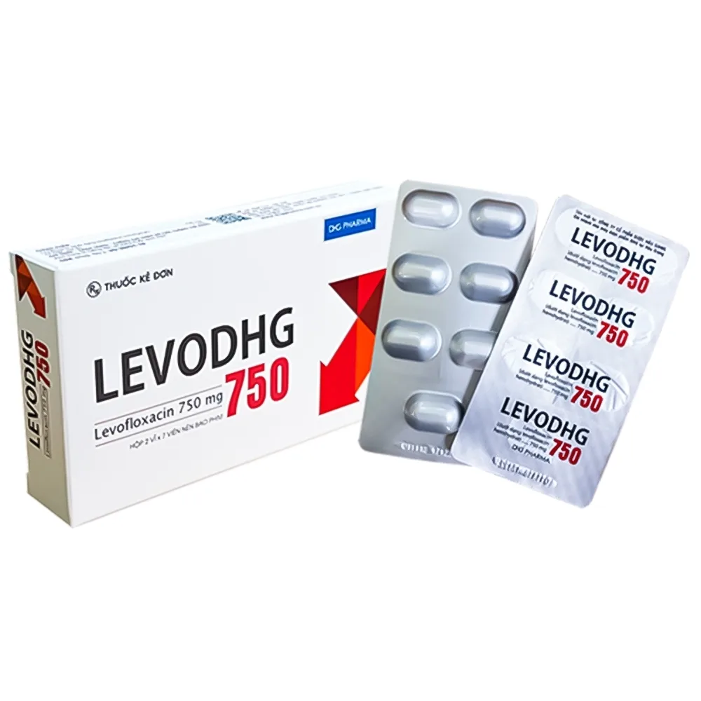 Hình ảnh Thuốc LevoDHG 750 điều trị các chứng nhiễm khuẩn (2 vỉ x 7 viên)