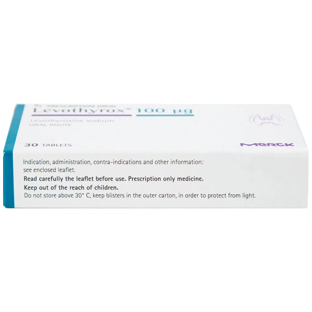 Hình ảnh Thuốc Levothyrox 100µg Merck điều trị bướu giáp, suy giáp, ung thư giáp (3 vỉ x 10 viên)