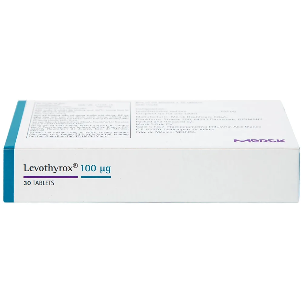 Hình ảnh Thuốc Levothyrox 100µg Merck điều trị bướu giáp, suy giáp, ung thư giáp (3 vỉ x 10 viên)