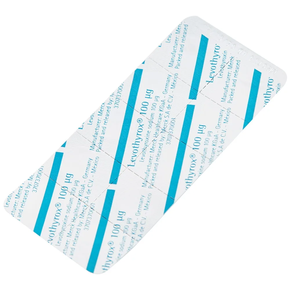 Hình ảnh Thuốc Levothyrox 100µg Merck điều trị bướu giáp, suy giáp, ung thư giáp (3 vỉ x 10 viên)