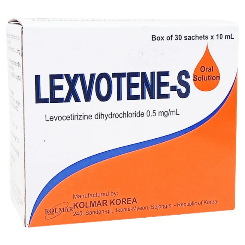Hình ảnh Dung dịch Lexvotene-S 0.5mg/mL Kolmar Korea điều trị viêm mũi dị ứng, hắt hơi, chảy nước mũi (30 gói x 10ml)