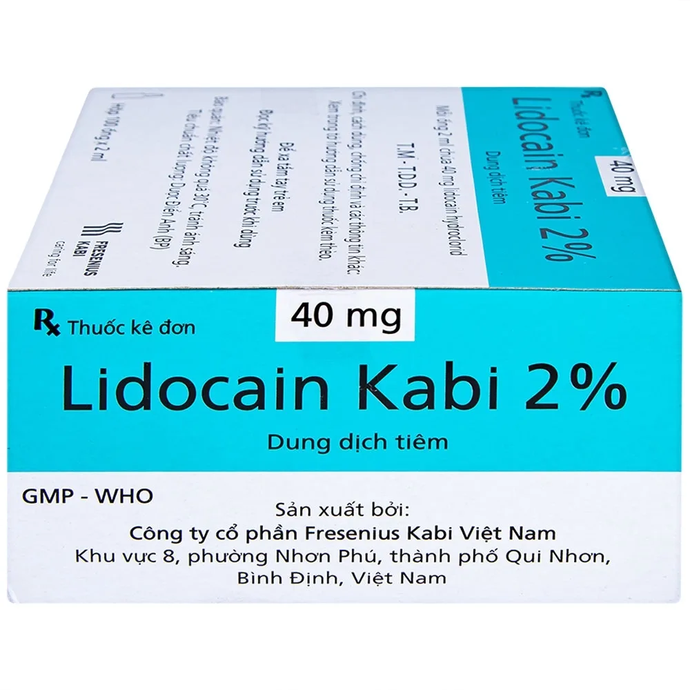 Hình ảnh Dung dịch tiêm Lidocain Kabi 2% dùng để gây tê tại chỗ (100 ống x 2ml)