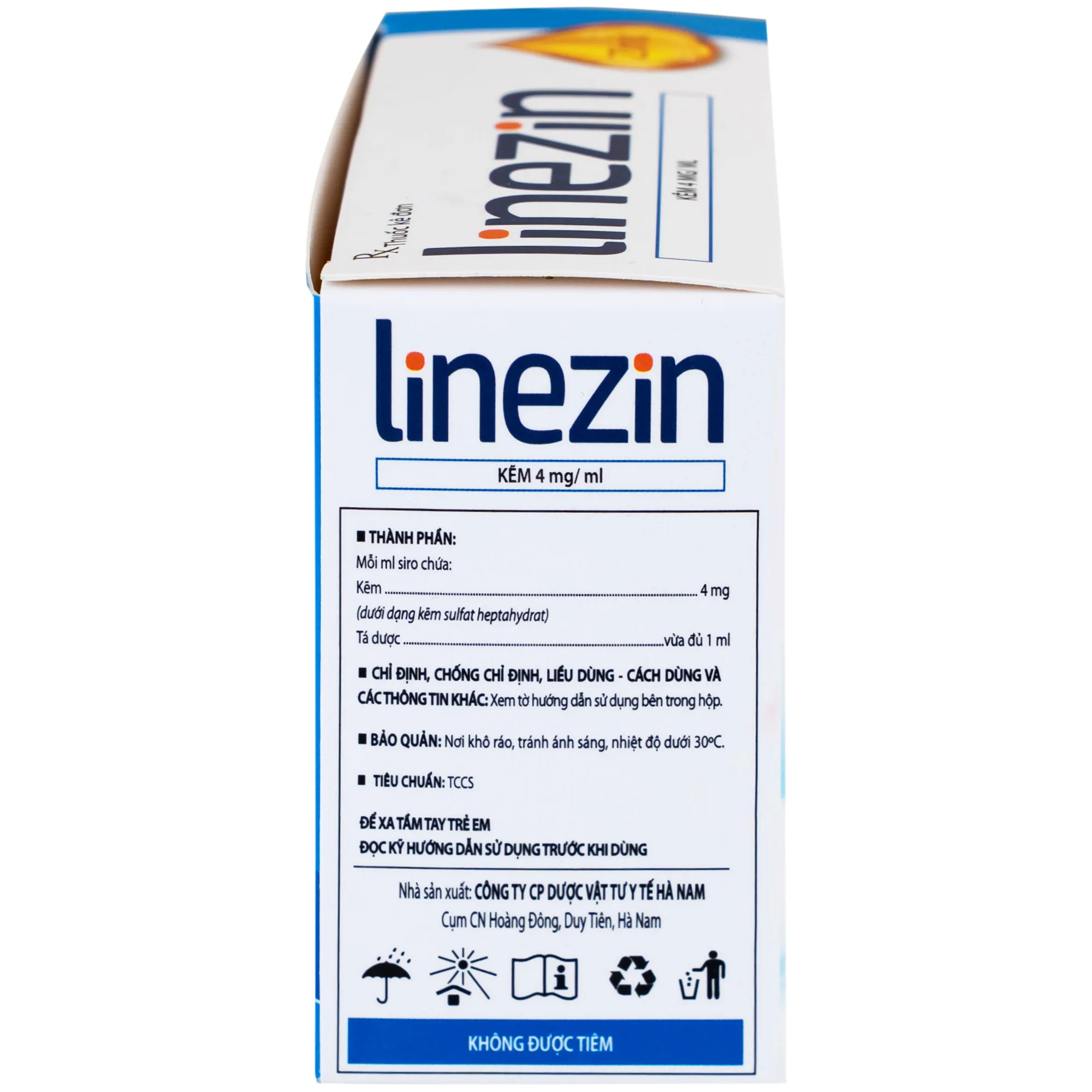 Hình ảnh Thuốc Linezin 4mg/ml Hà Nam điều trị tình trạng thiếu kẽm (20 ống x 5ml)