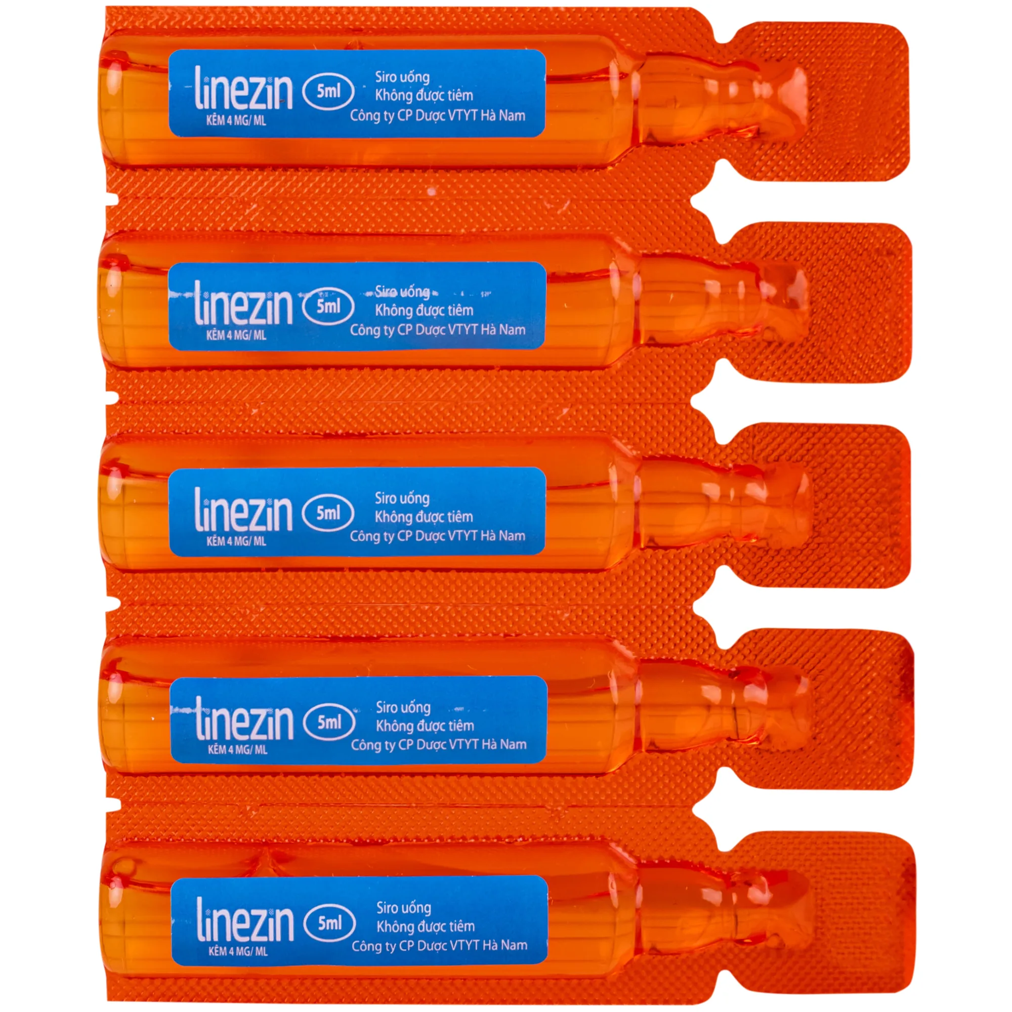 Hình ảnh Thuốc Linezin 4mg/ml Hà Nam điều trị tình trạng thiếu kẽm (20 ống x 5ml)