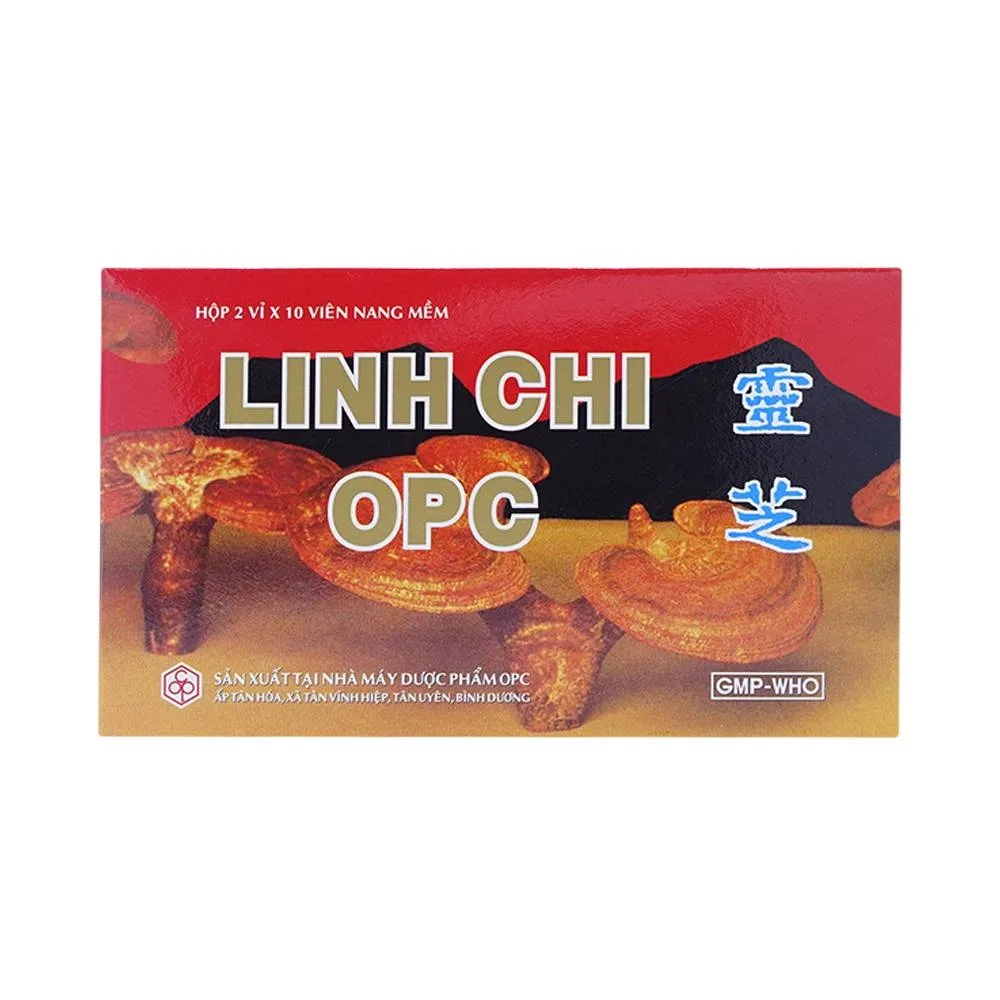 Hình ảnh Thuốc Linh Chi OPC điều hòa huyết áp, giảm cholesterol máu, giải độc gan (2 vỉ x 10 viên) 