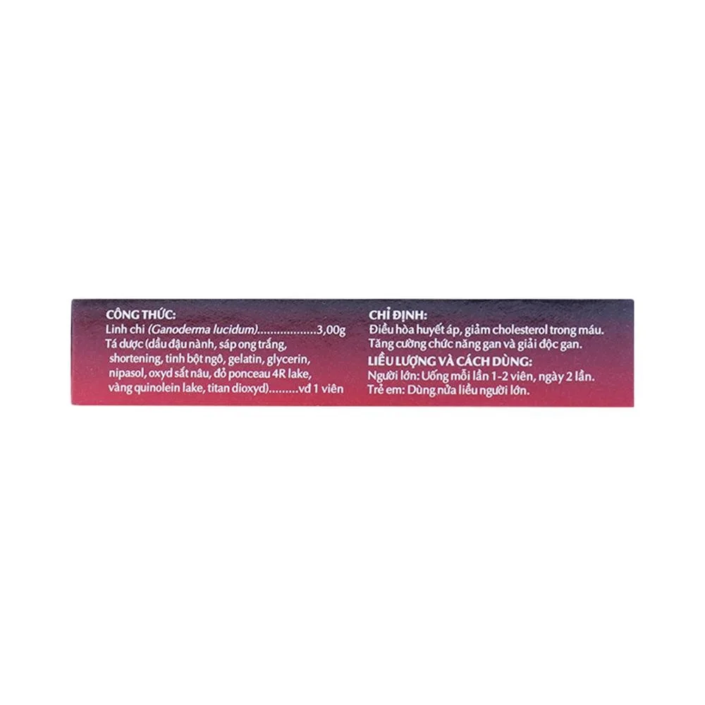 Hình ảnh Thuốc Linh Chi OPC điều hòa huyết áp, giảm cholesterol máu, giải độc gan (2 vỉ x 10 viên) 