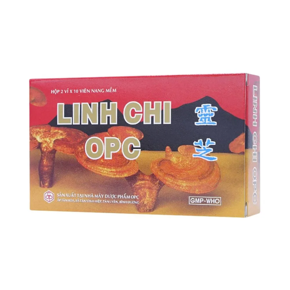 Hình ảnh Thuốc Linh Chi OPC điều hòa huyết áp, giảm cholesterol máu, giải độc gan (2 vỉ x 10 viên) 