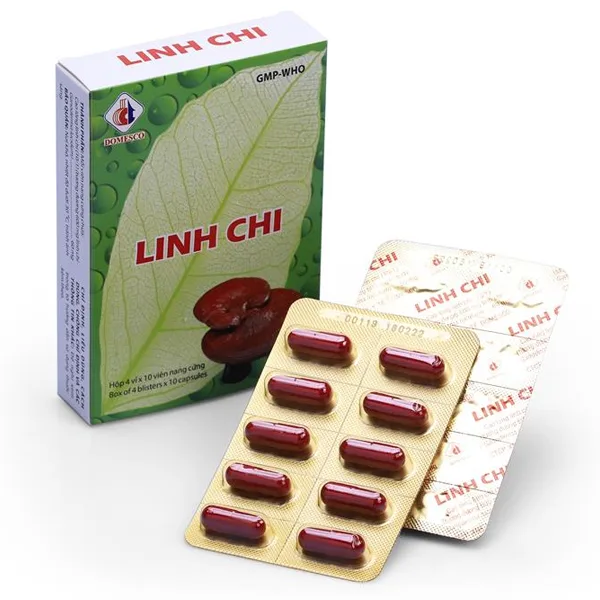 Hình ảnh Thuốc Linh Chi Domesco điều trị suy nhược thần kinh, chóng mặt, mất ngủ (4 vỉ x 10 viên)