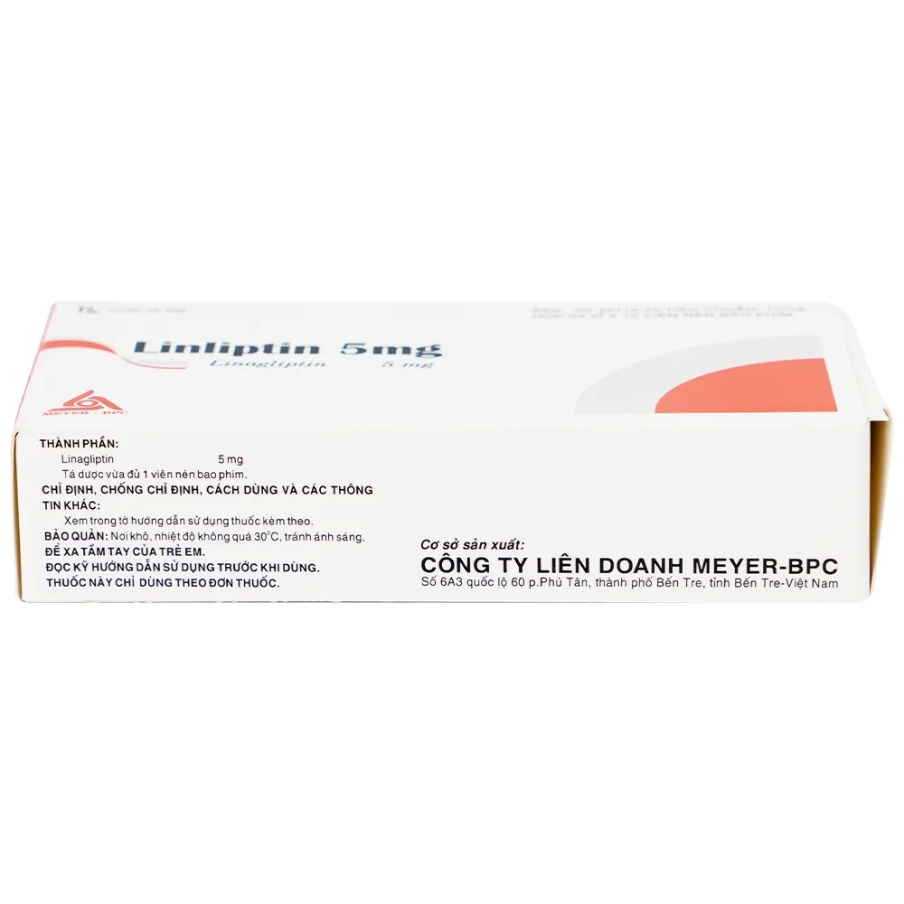 Hình ảnh Thuốc Linliptin 5mg Meyer - BPC điều trị đái tháo đường típ 2 (3 vỉ x 10 viên)