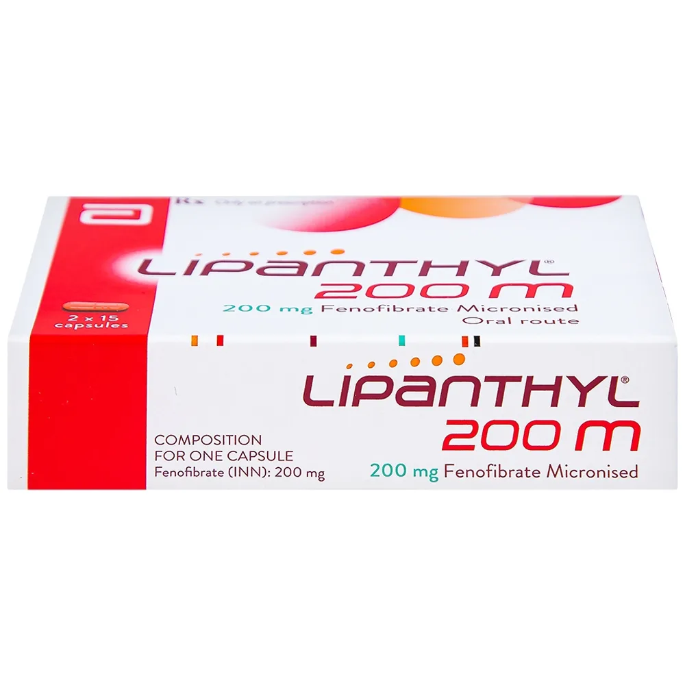 Hình ảnh Viên nang cứng Lipanthyl 200mg Abbott bổ sung chế độ ăn kiêng trong điều trị tăng triglyceride (2 vỉ x 15 viên)