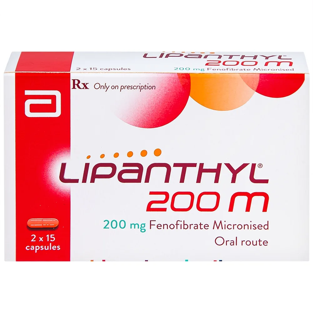 Hình ảnh Viên nang cứng Lipanthyl 200mg Abbott bổ sung chế độ ăn kiêng trong điều trị tăng triglyceride (2 vỉ x 15 viên)