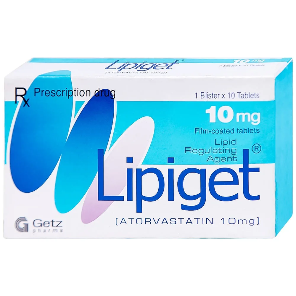 Hình ảnh Viên nén Lipiget 10mg Getz hỗ trợ chế độ ăn kiêng trong giảm cholesterol toàn phần (1 vỉ x 10 viên)