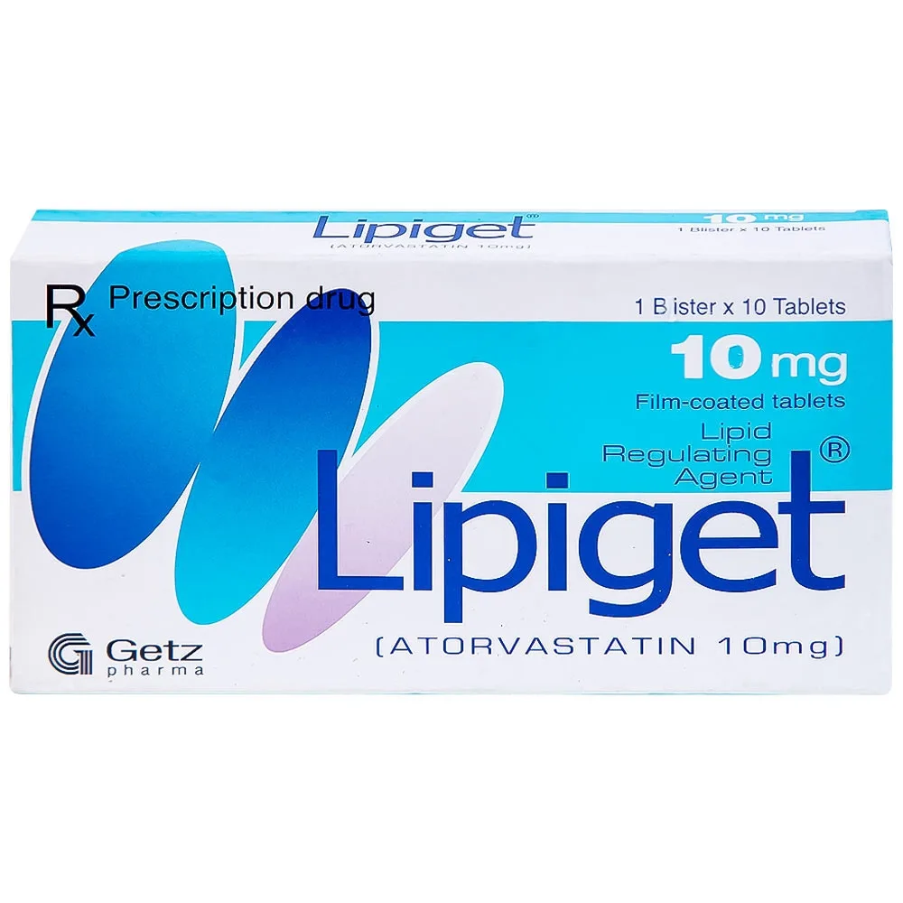 Hình ảnh Viên nén Lipiget 10mg Getz hỗ trợ chế độ ăn kiêng trong giảm cholesterol toàn phần (1 vỉ x 10 viên)