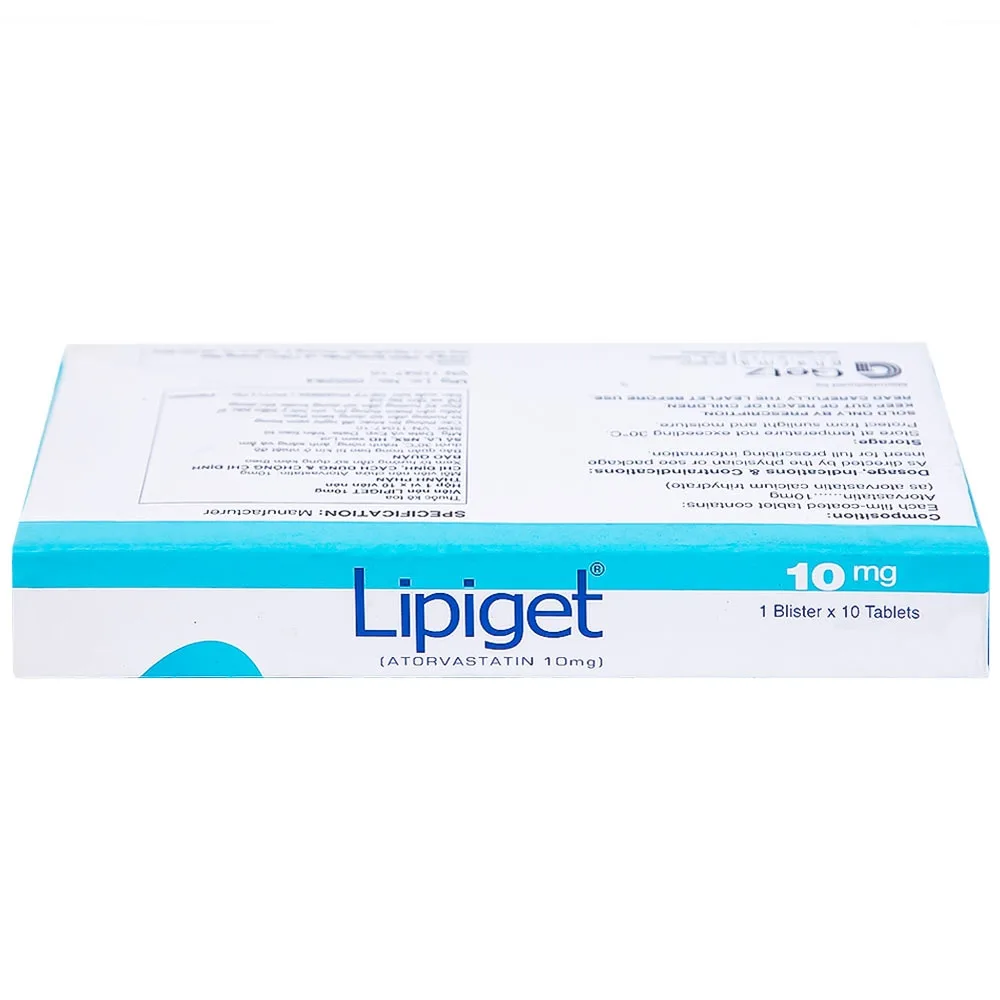 Hình ảnh Viên nén Lipiget 10mg Getz hỗ trợ chế độ ăn kiêng trong giảm cholesterol toàn phần (1 vỉ x 10 viên)