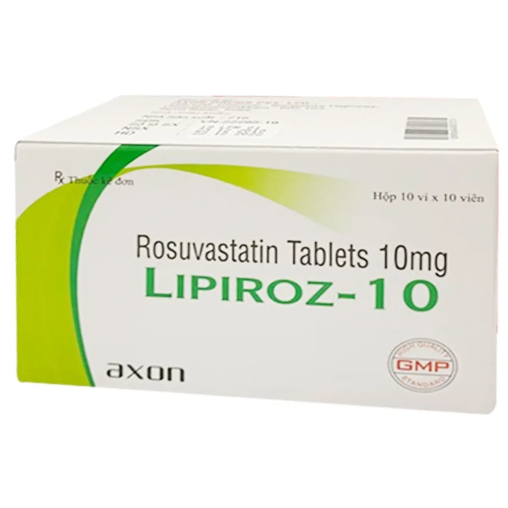 Hình ảnh Thuốc Lipiroz-10 Axon điều trị tăng cholesterol máu và phòng ngừa tim mạch (10 vỉ x 10 viên)