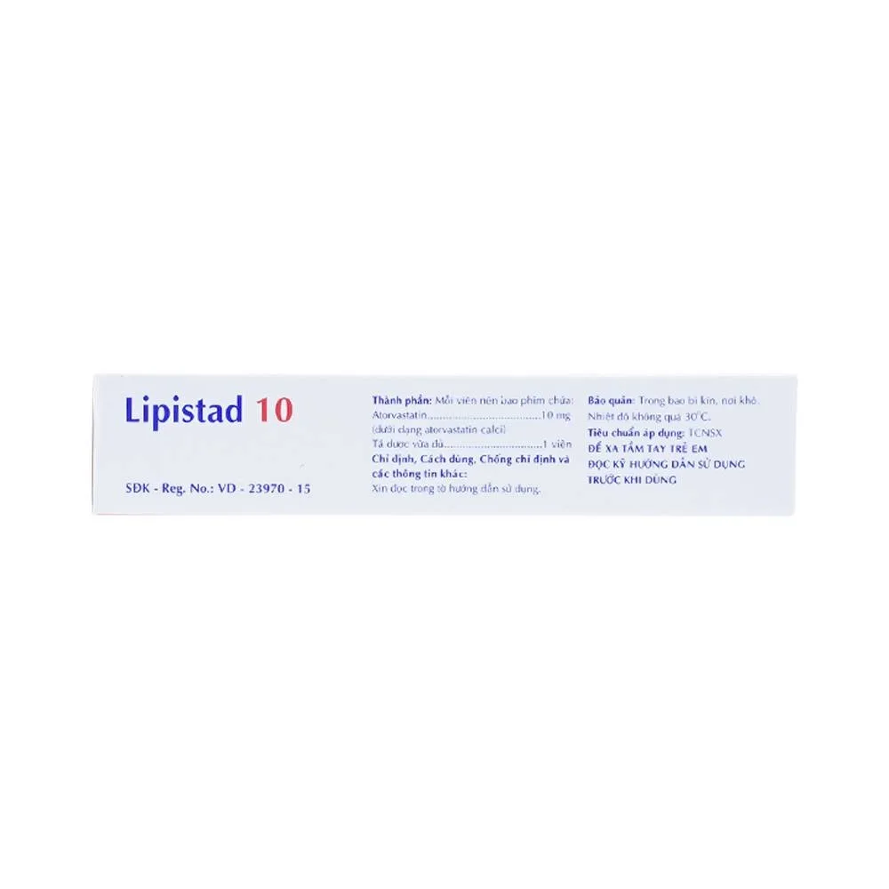 Hình ảnh Thuốc Lipistad 10 Stada điều trị tăng cholesterol và Iipid huyết hỗn hợp (3 vỉ x 10 viên)