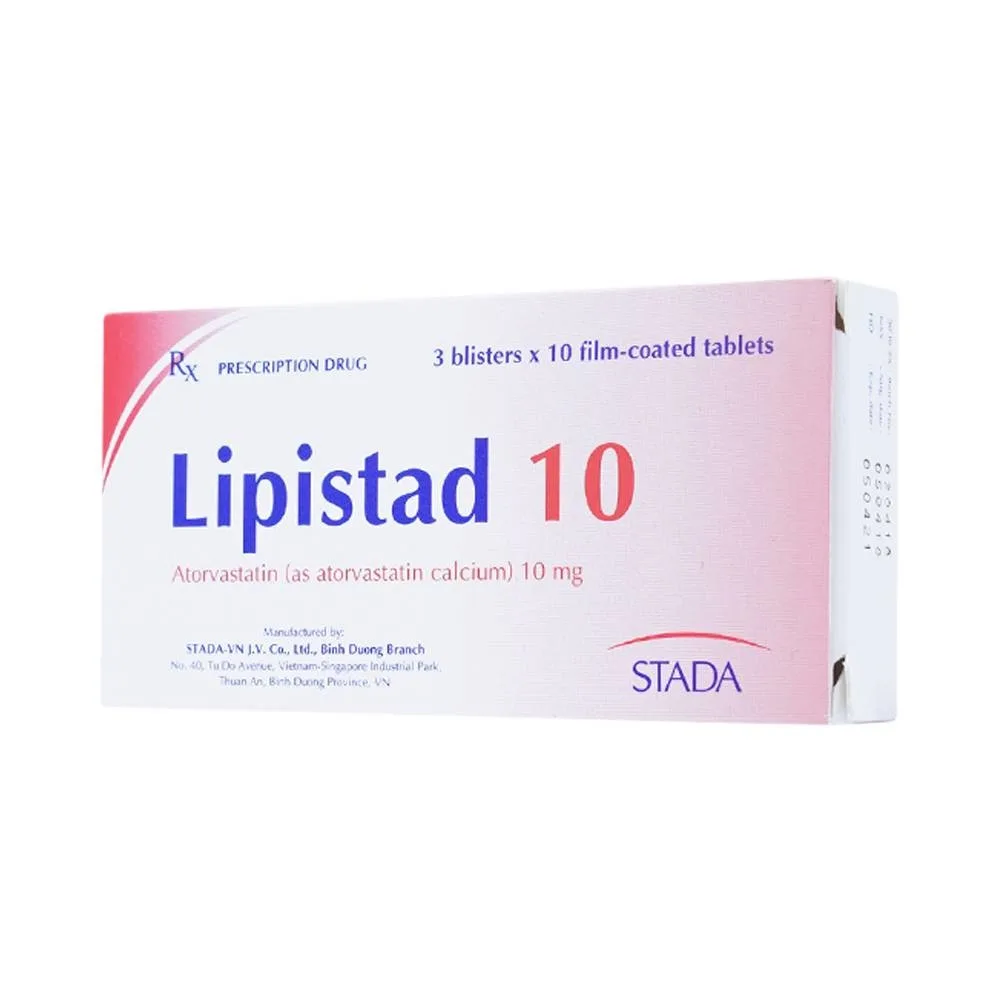 Hình ảnh Thuốc Lipistad 10 Stada điều trị tăng cholesterol và Iipid huyết hỗn hợp (3 vỉ x 10 viên)