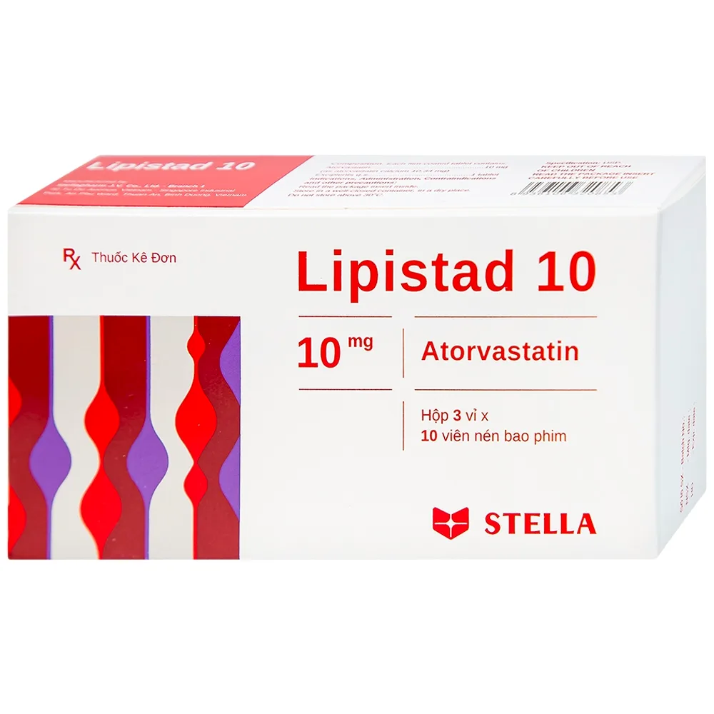 Hình ảnh Viên nén Lipistad 10 Stella điều trị tăng cholesterol máu (3 vỉ x 10 viên)