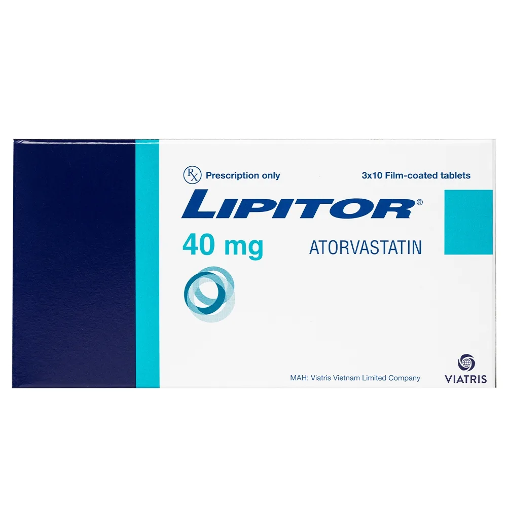 Hình ảnh Viên nén Lipitor 40mg Pfizer điều trị tăng cholesterol toàn phần (3 vỉ x 10 viên) 