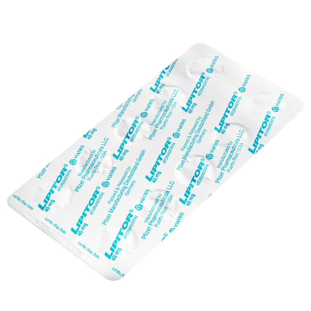 Hình ảnh Viên nén Lipitor 40mg Pfizer điều trị tăng cholesterol toàn phần (3 vỉ x 10 viên) 