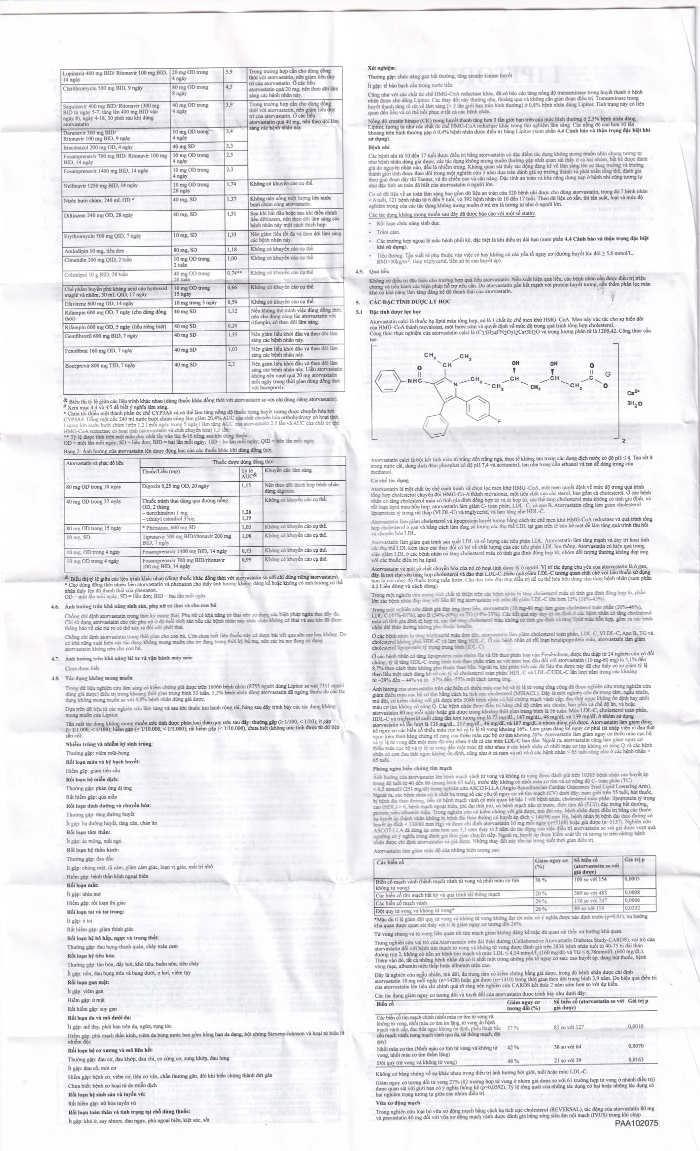 Hình ảnh Thuốc Lipitor 10mg Pfizer điều trị tăng cholesterol toàn phần (3 vỉ x 10 viên) 