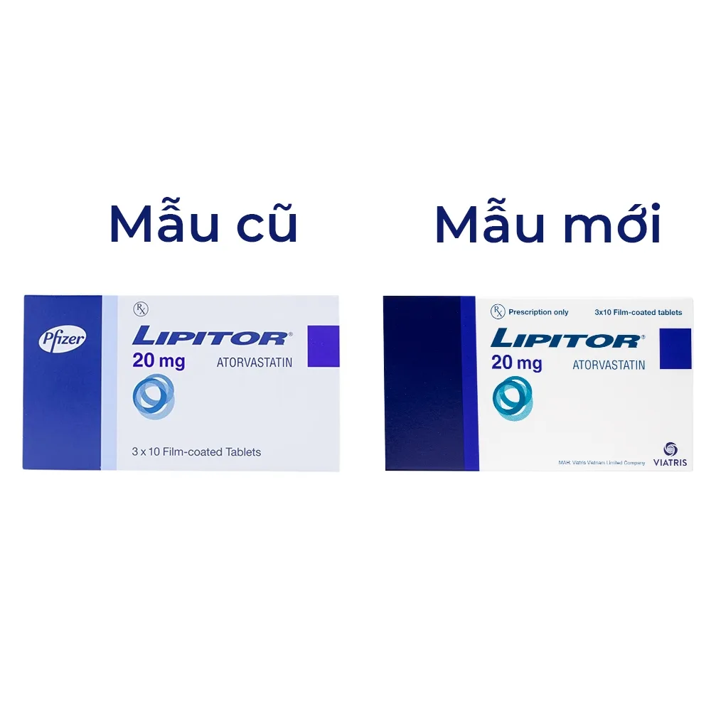 Hình ảnh Thuốc Lipitor 20mg Pfizer điều trị tăng cholesterol toàn phần (3 vỉ x 10 viên) 