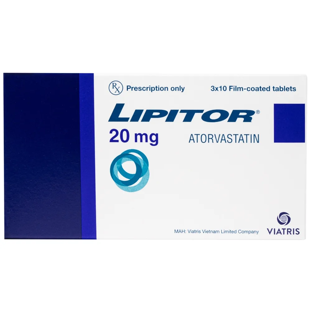 Hình ảnh Thuốc Lipitor 20mg Pfizer điều trị tăng cholesterol toàn phần (3 vỉ x 10 viên) 