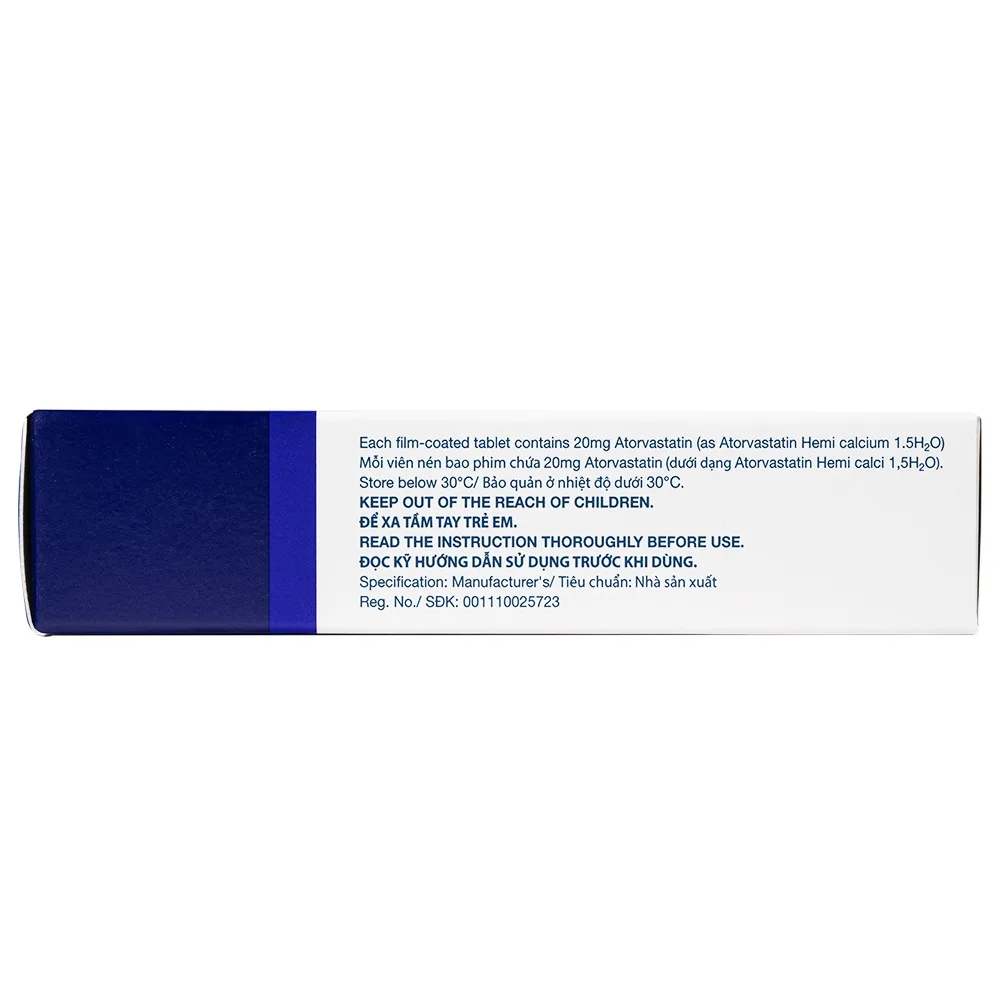 Hình ảnh Thuốc Lipitor 20mg Pfizer điều trị tăng cholesterol toàn phần (3 vỉ x 10 viên) 