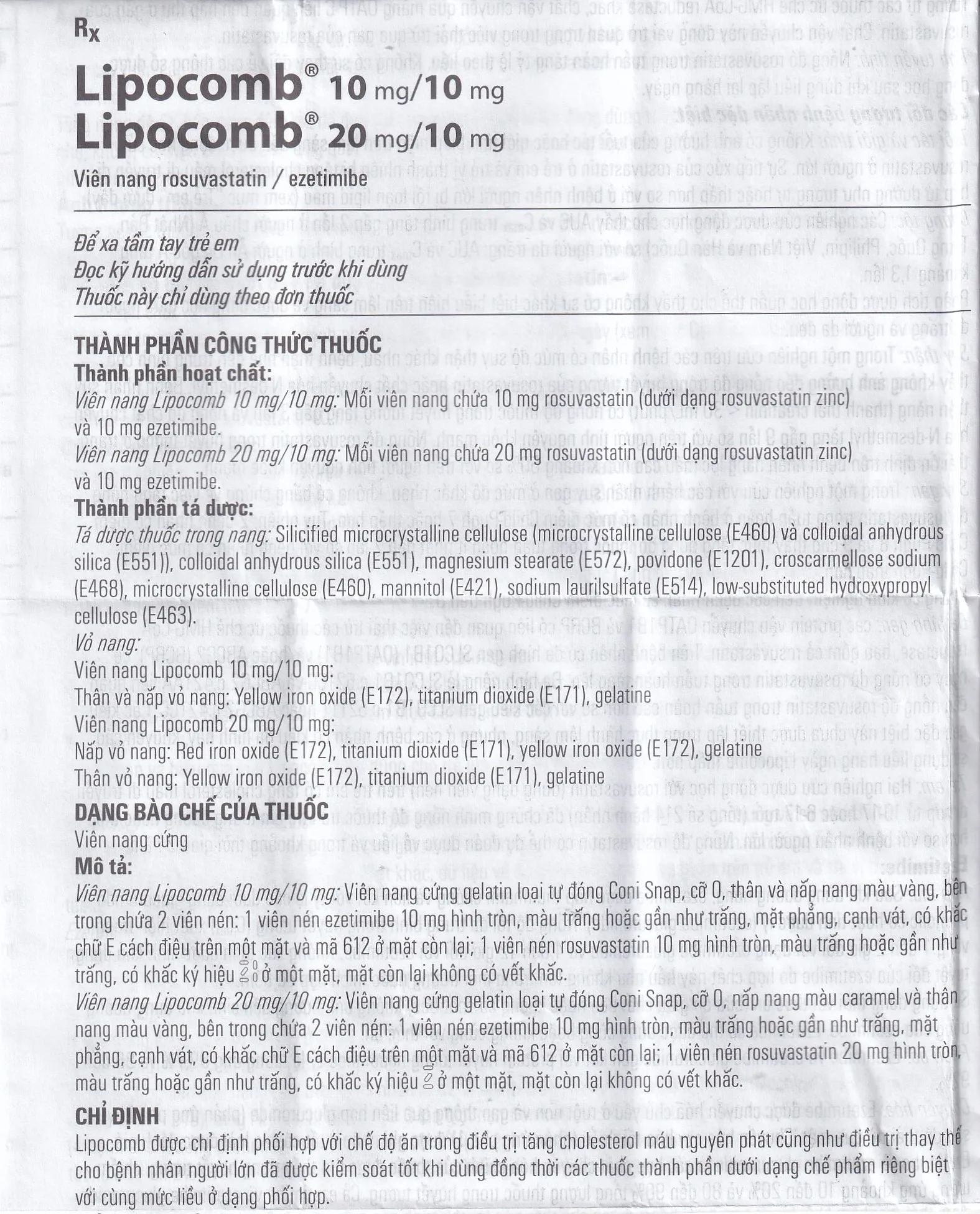 Hình ảnh Thuốc Lipocomb 20/10mg Egis Điều trị tăng cholesterol máu nguyên phát (3 vỉ x 10 viên)