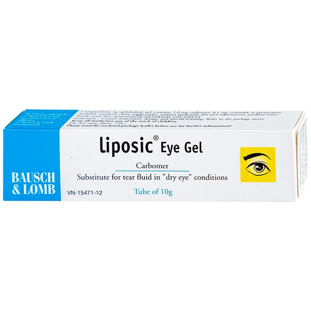 Hình ảnh Gel nhỏ mắt Liposic Eye Gel Bausch And Lomb điều trị triệu chứng cho bệnh khô mắt (10g)