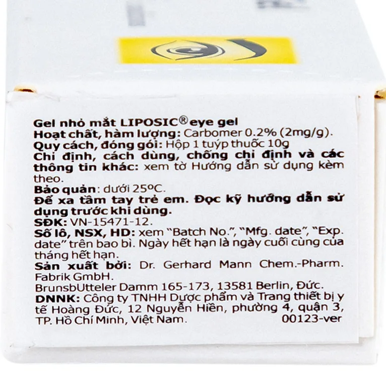 Hình ảnh Gel nhỏ mắt Liposic Eye Gel Bausch And Lomb điều trị triệu chứng cho bệnh khô mắt (10g)