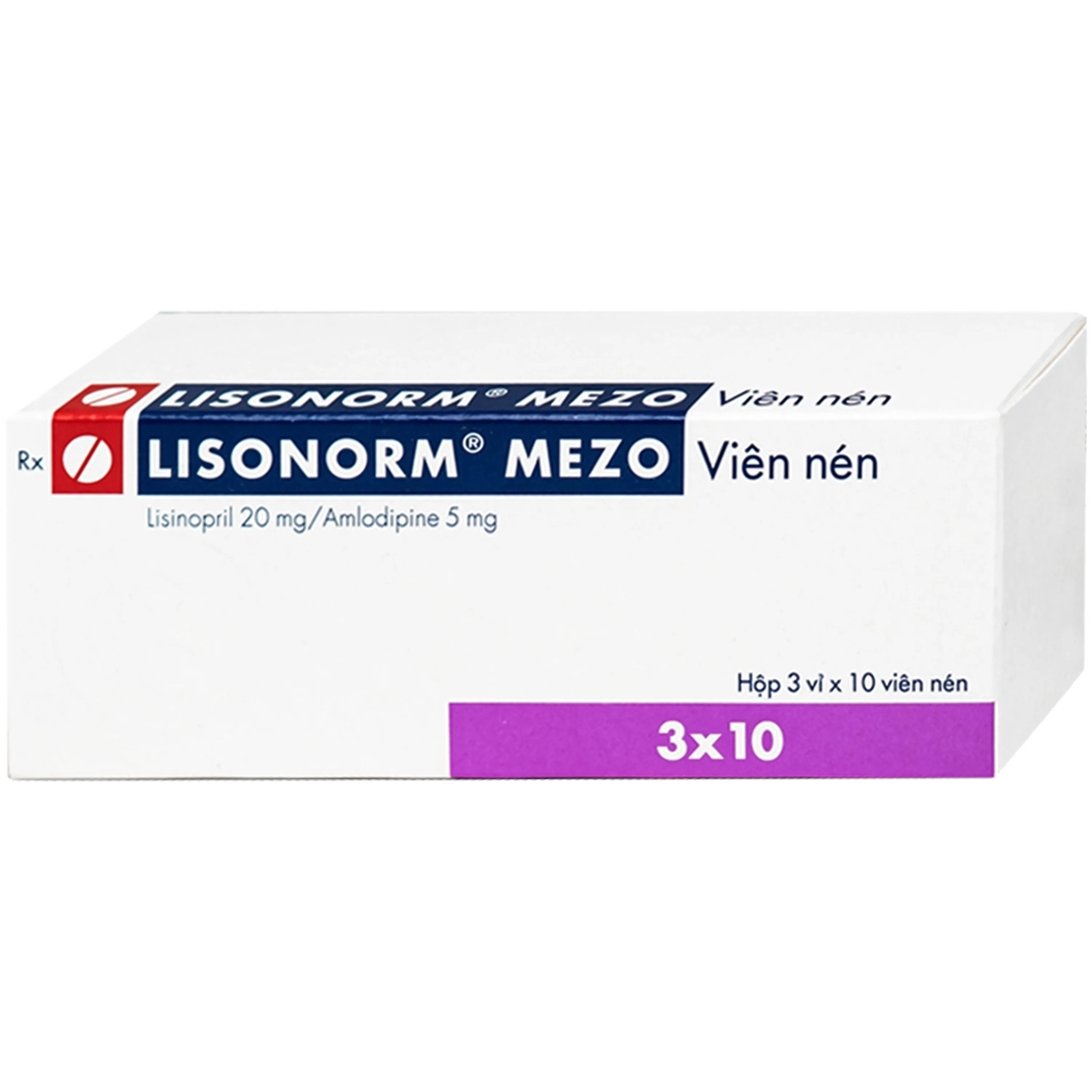 Hình ảnh Thuốc Lisonorm Mezo 20/5mg Gedeon điều trị tăng huyết áp vô căn ở người lớn (3 vỉ x 10 viên)